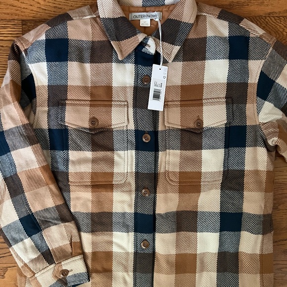 NWT Outerknown Womens Shacket Coat Jacket Plaid - Picture 2 of 11